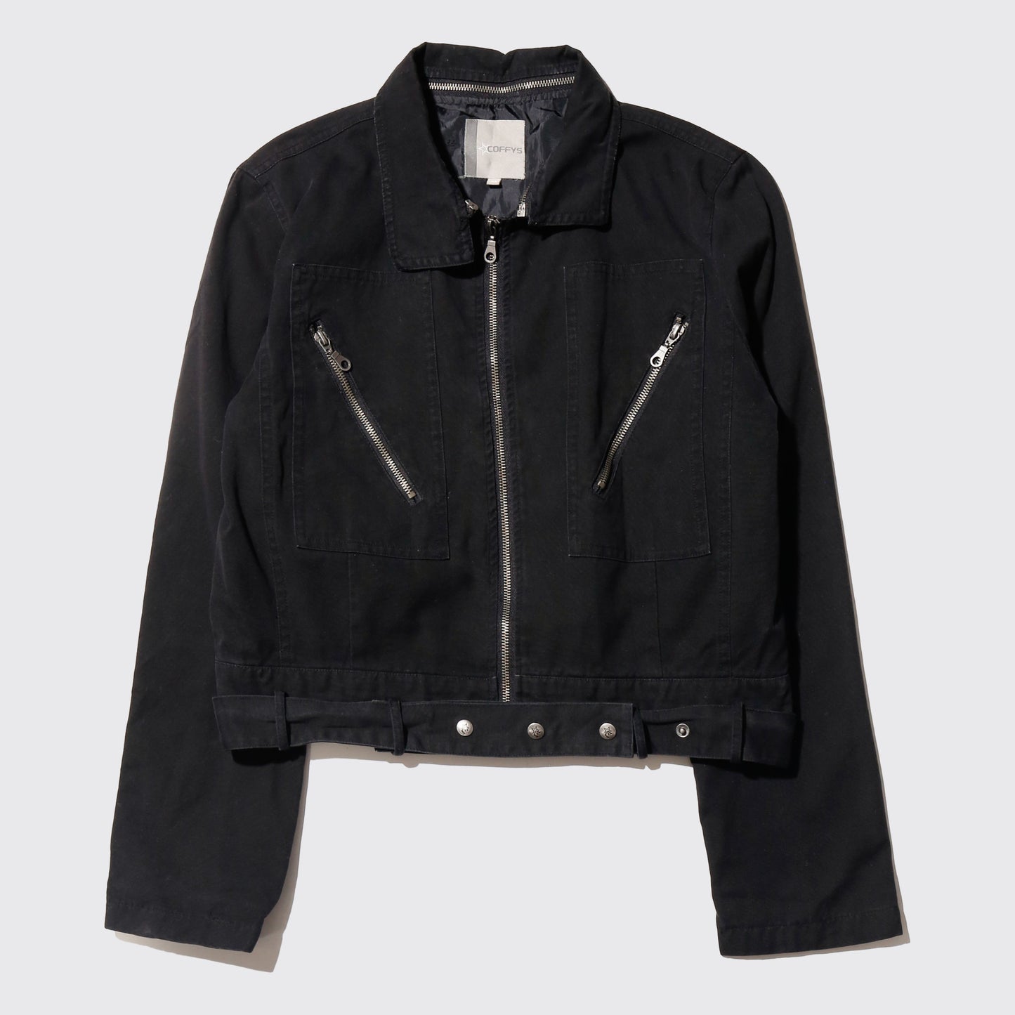 vintage cropped riding jacket, detachable collar