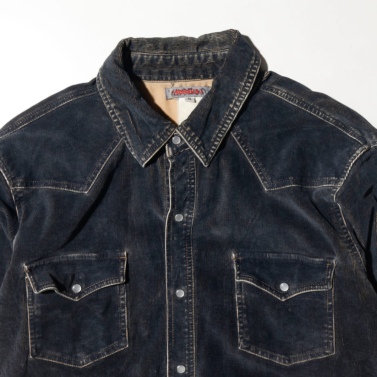 vintage distressed textured western shirt