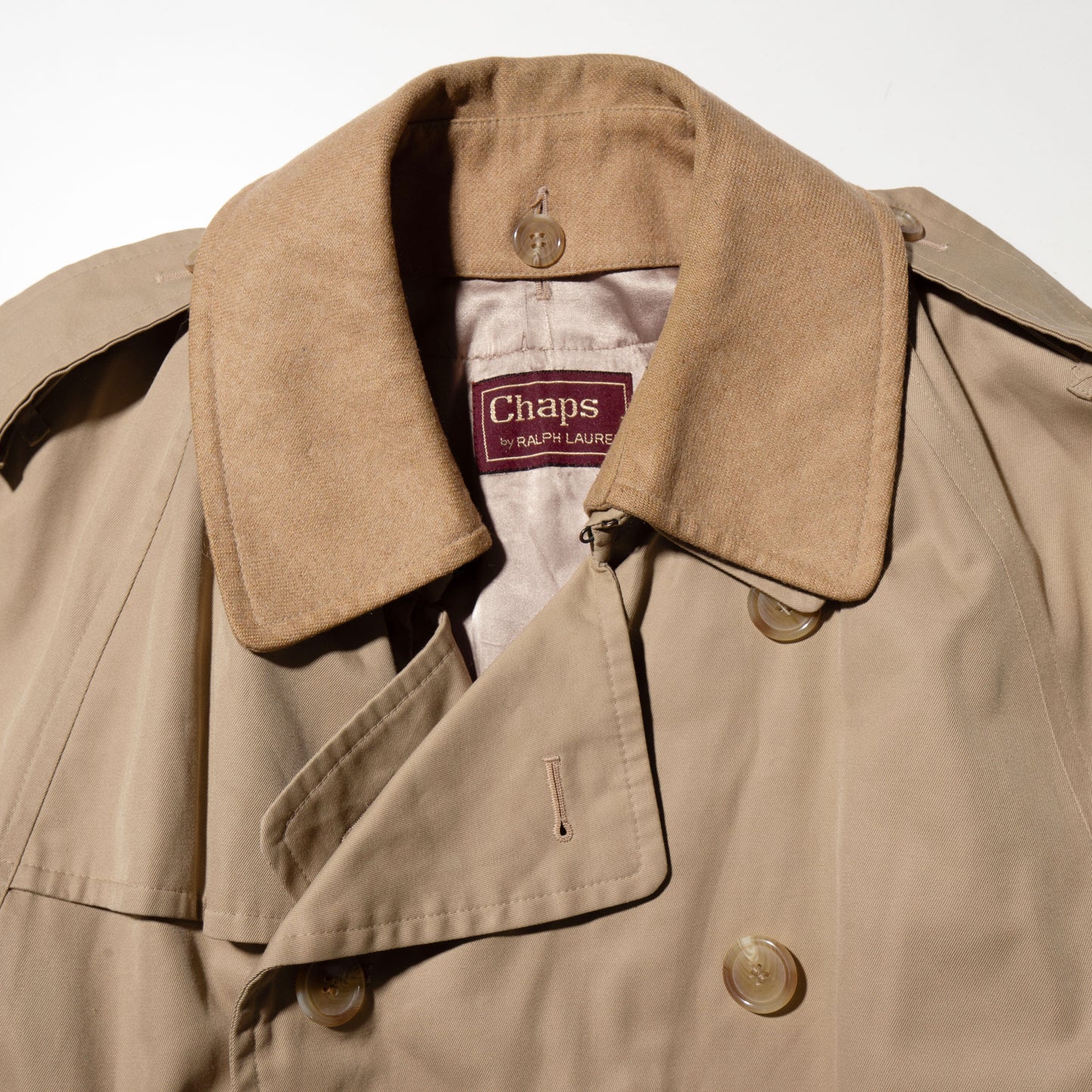 vintage chaps ralph lauren trench coat , detachable collar/liner