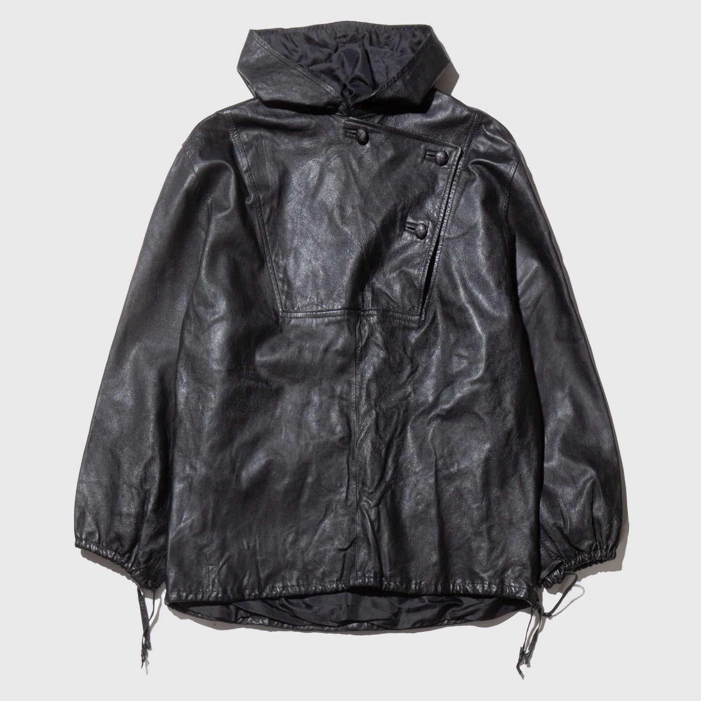 vintage leather anorak pullover