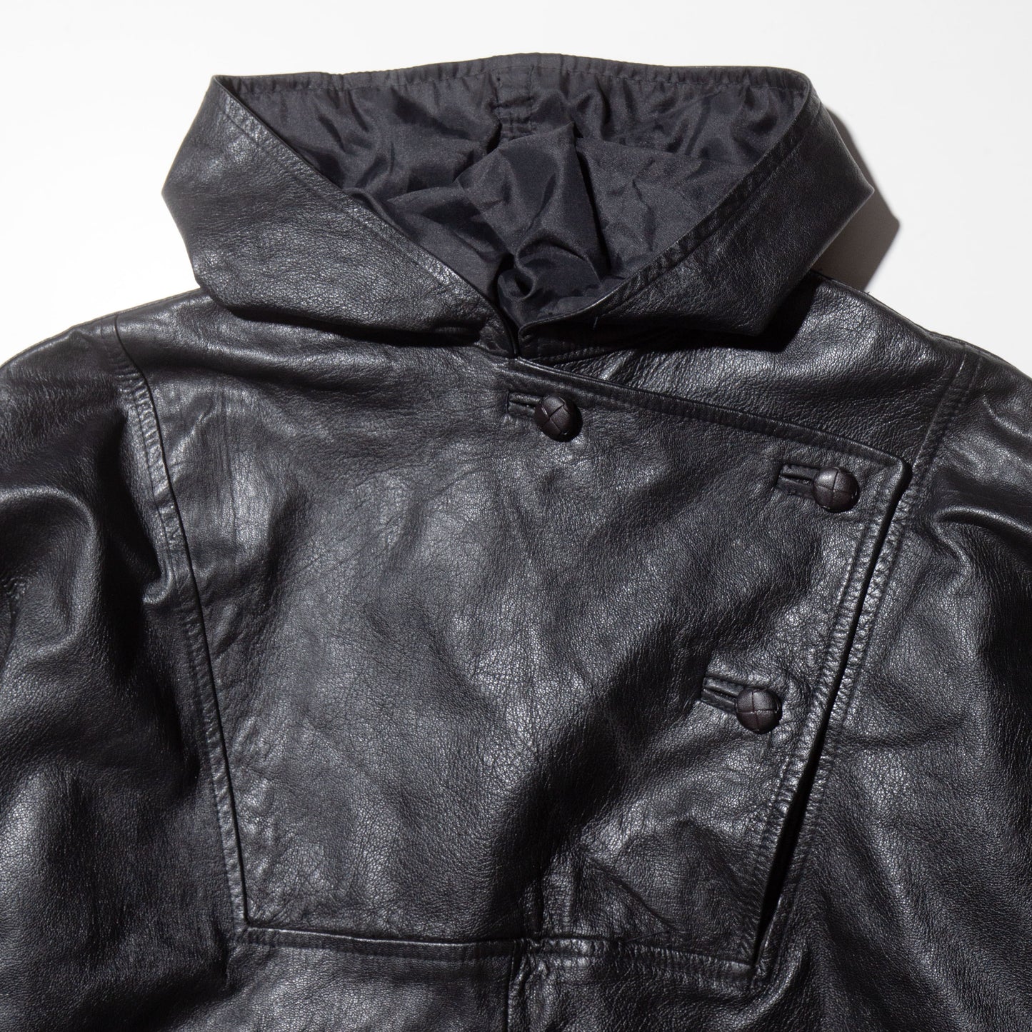 vintage leather anorak pullover