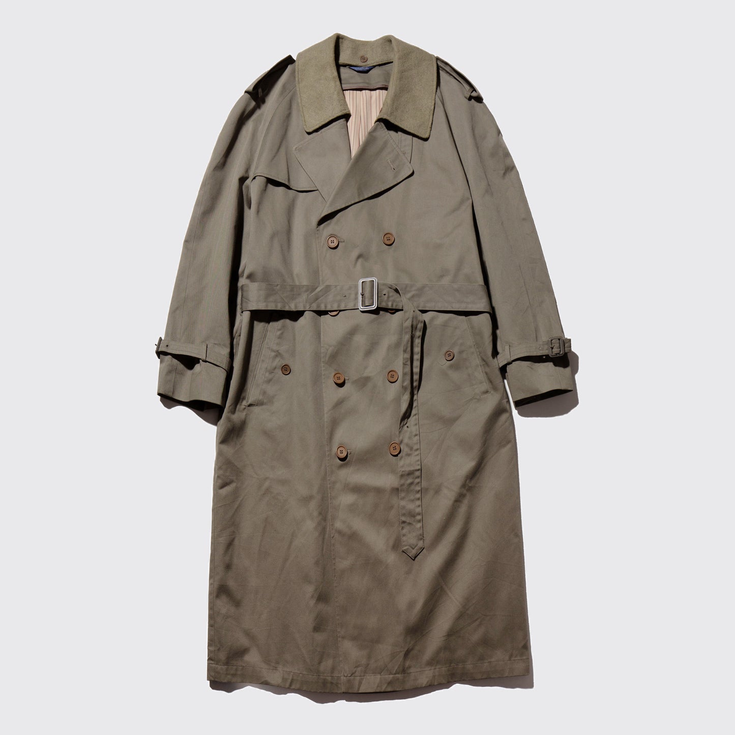 vintage detachable collar long trench coat