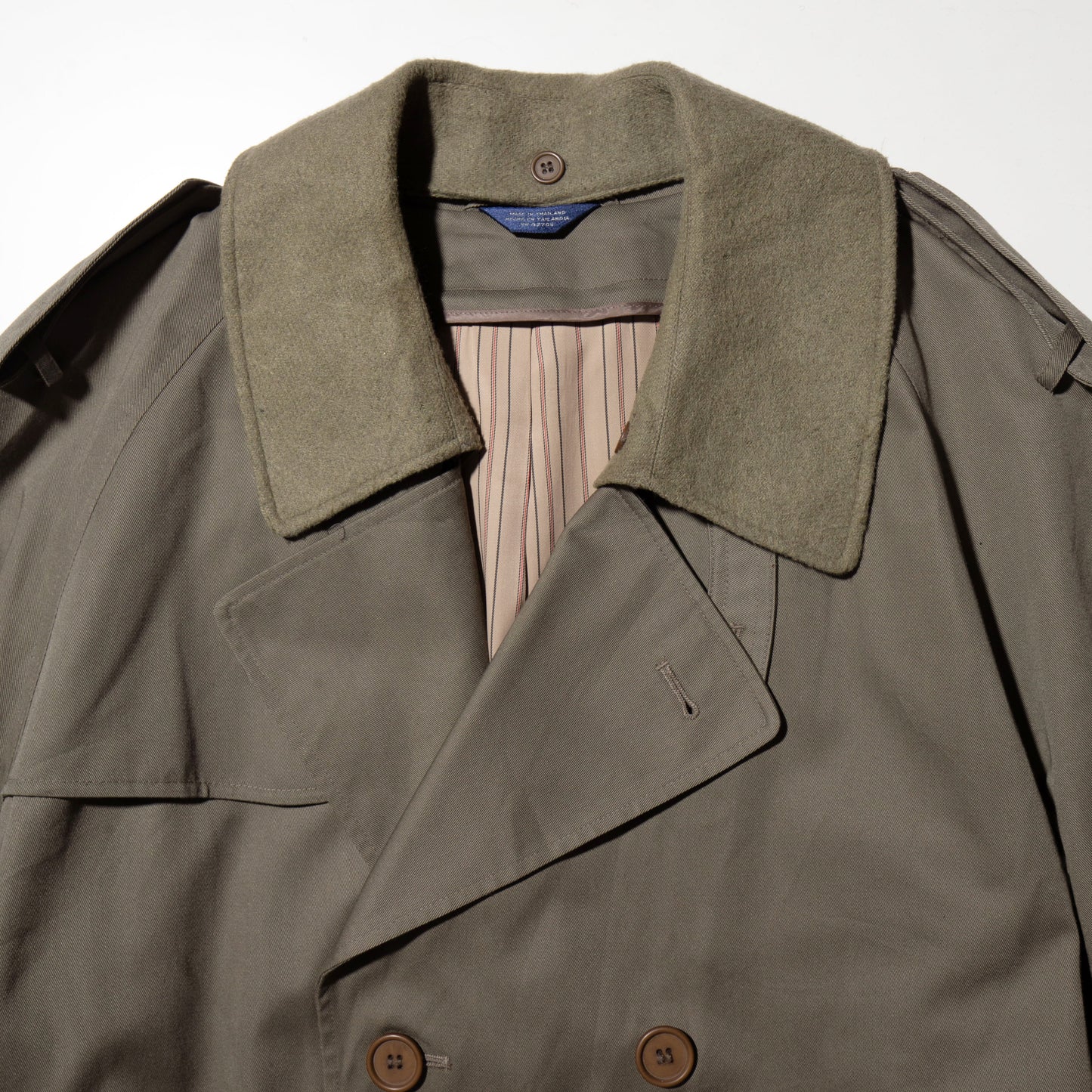 vintage detachable collar long trench coat