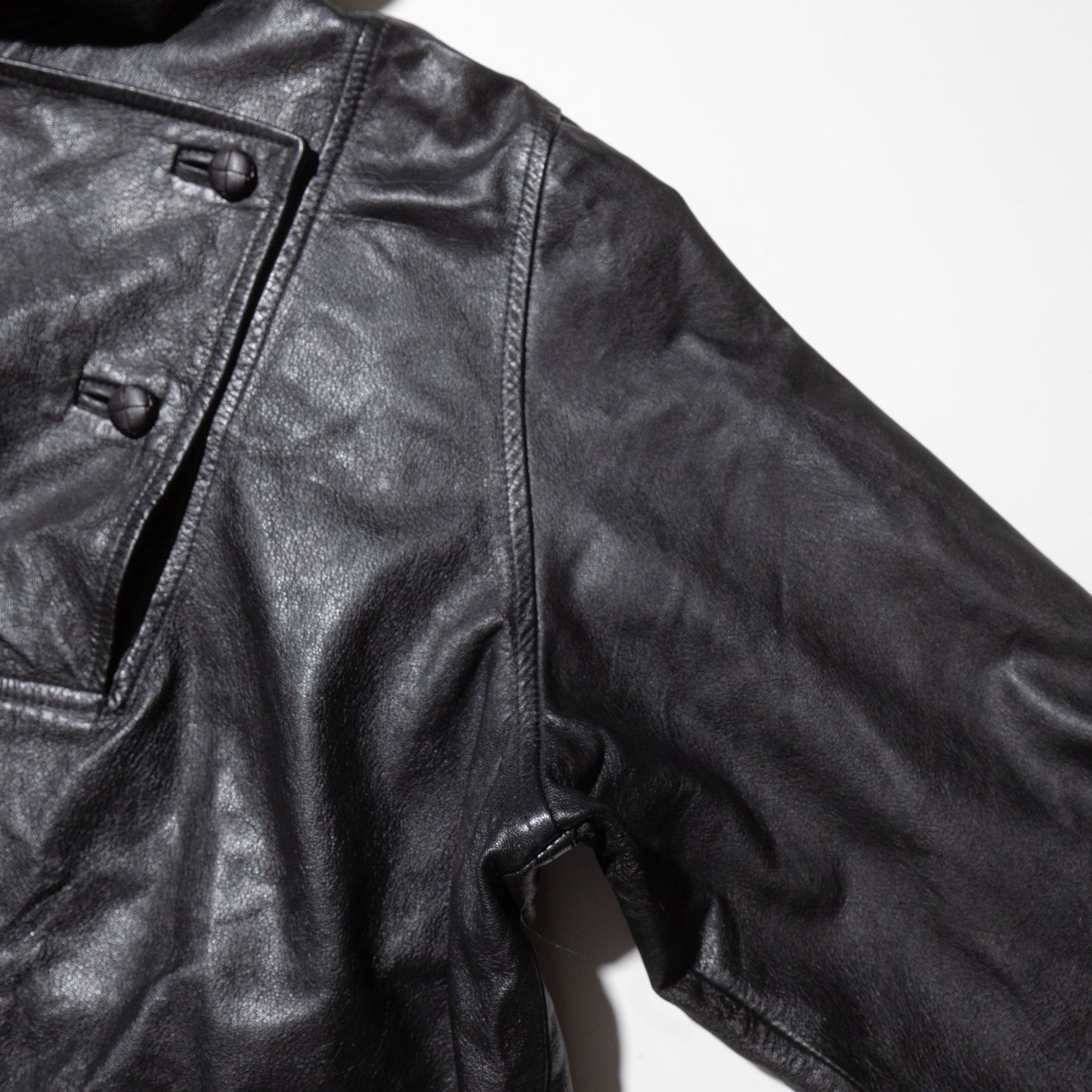 vintage leather anorak pullover