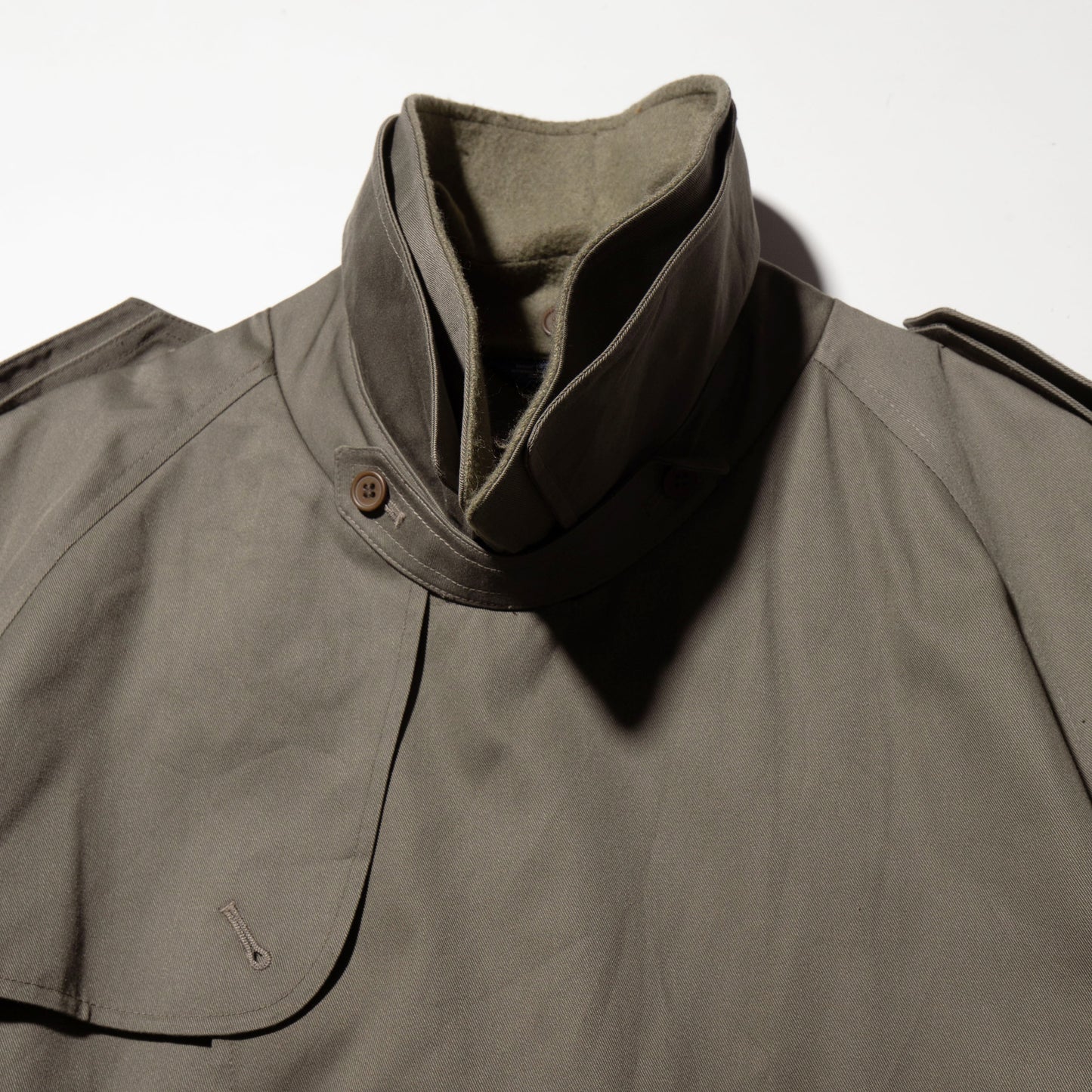 vintage detachable collar long trench coat