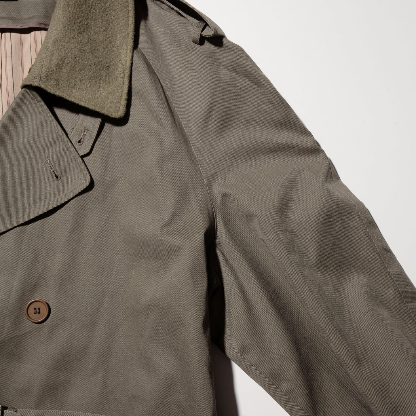 vintage detachable collar long trench coat