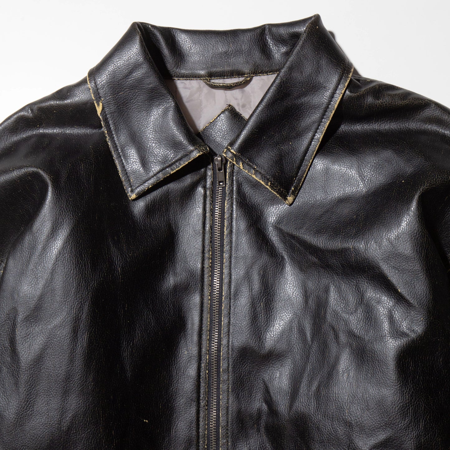 vintage faded faux leather jacket