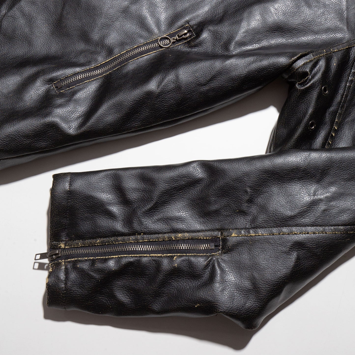 vintage faded faux leather jacket