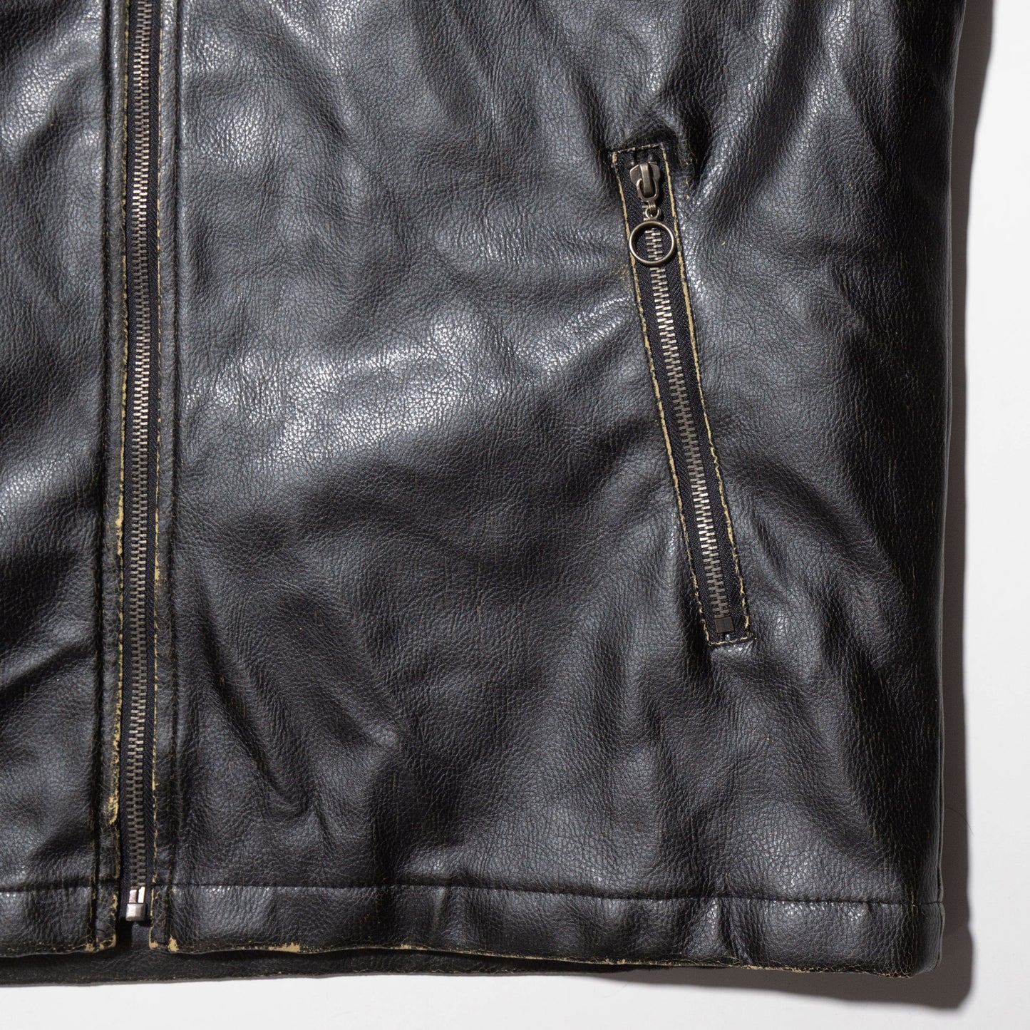 vintage faded faux leather jacket