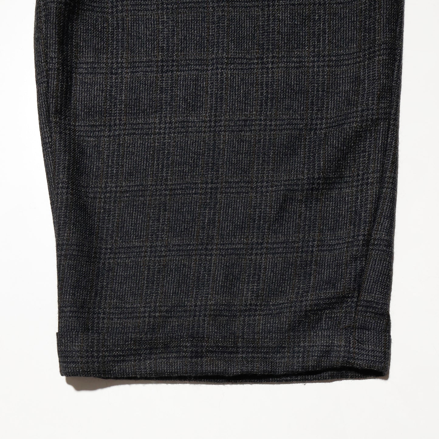 vintage check wool tucked wide slacks