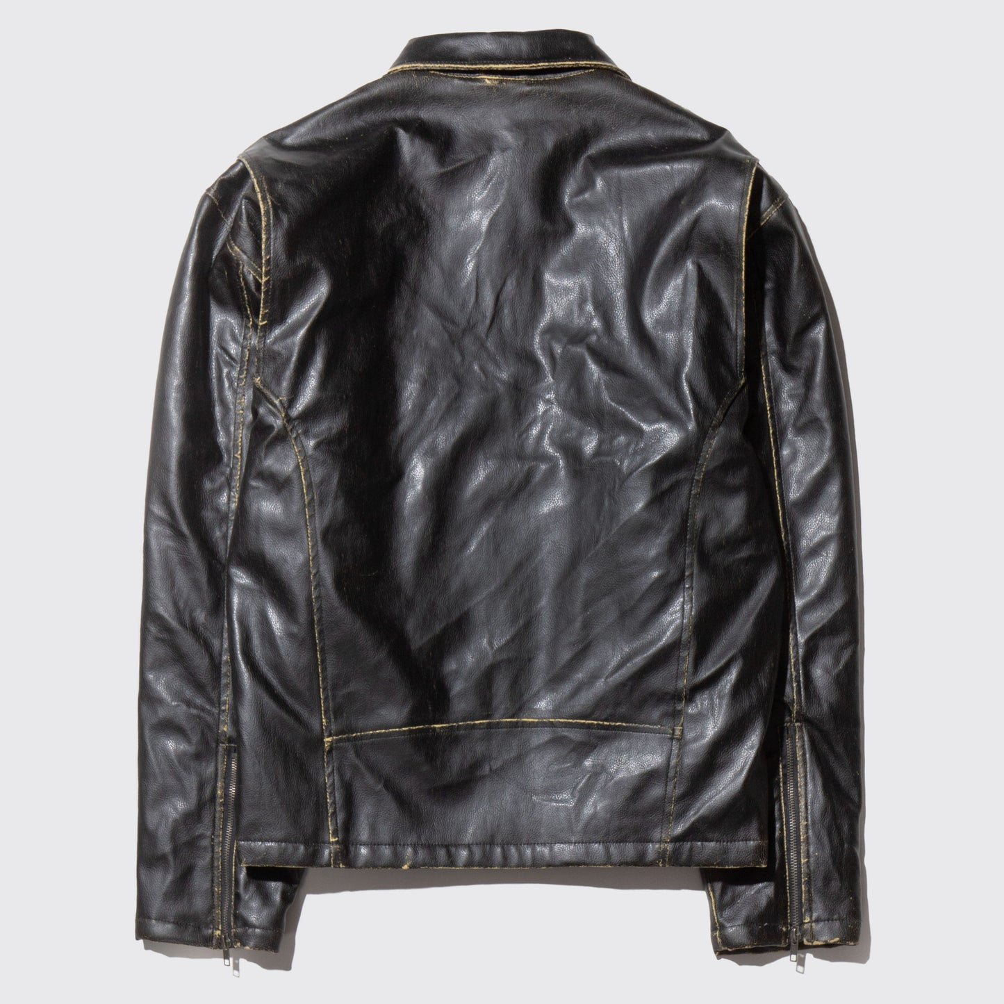 vintage faded faux leather jacket