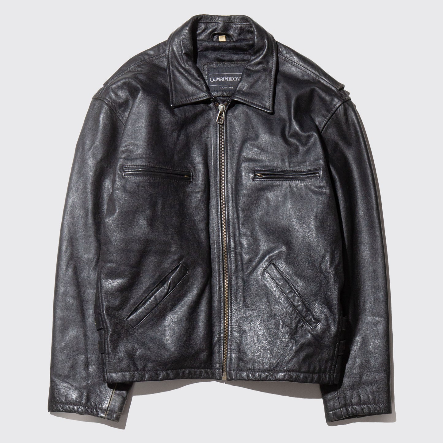 vintage euro zipped leather jacket