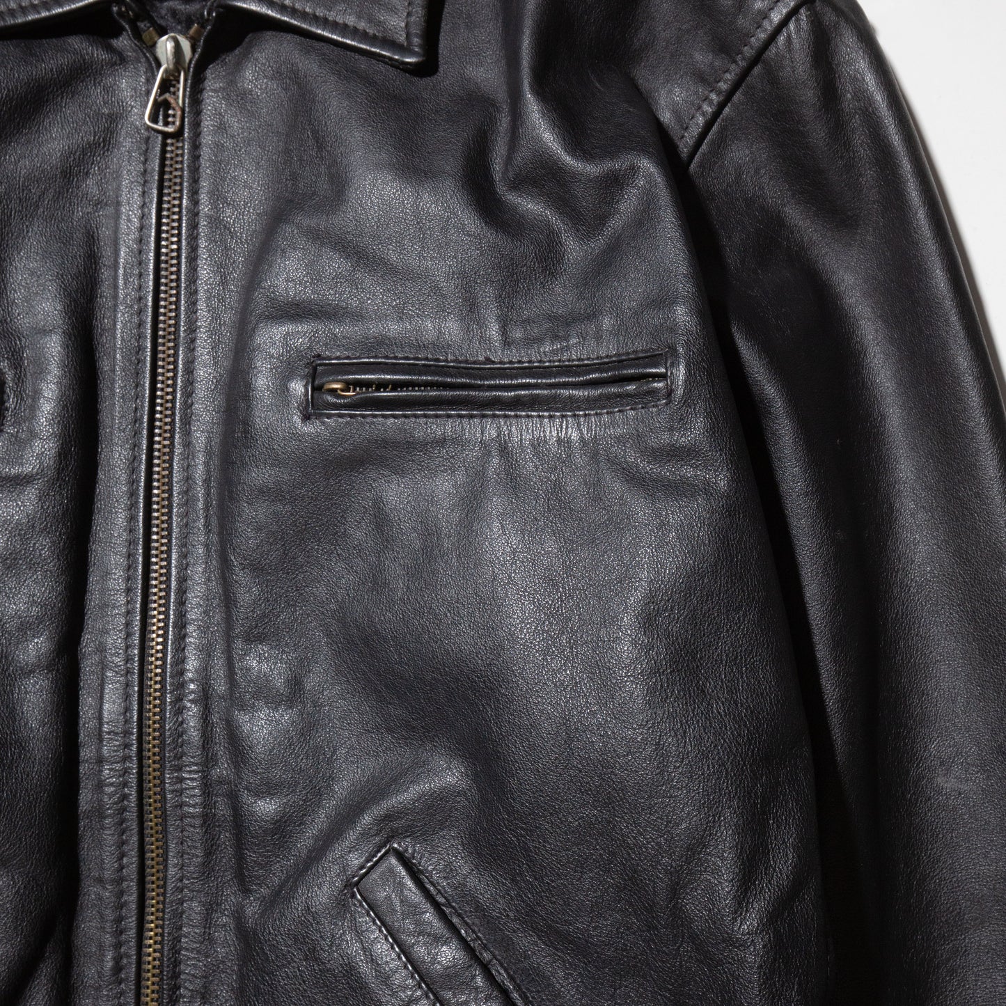 vintage euro zipped leather jacket