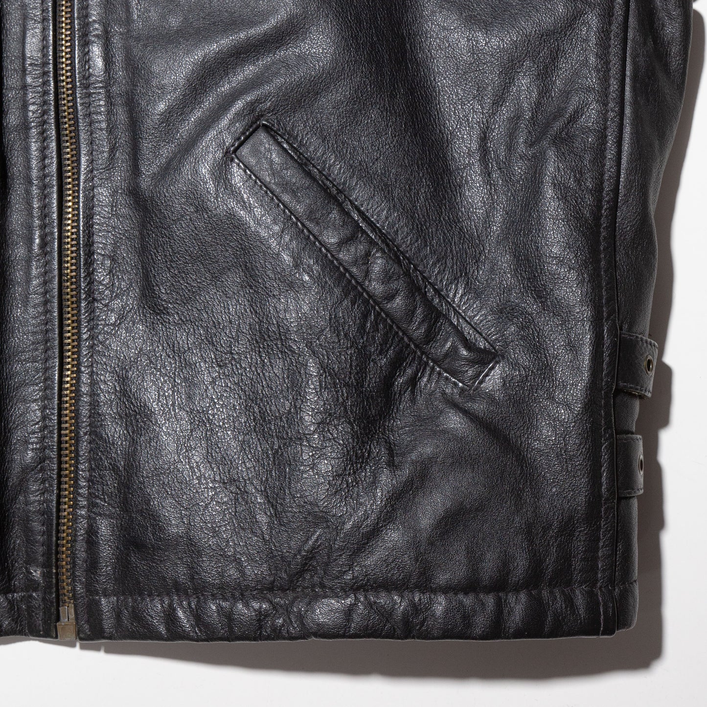 vintage euro zipped leather jacket