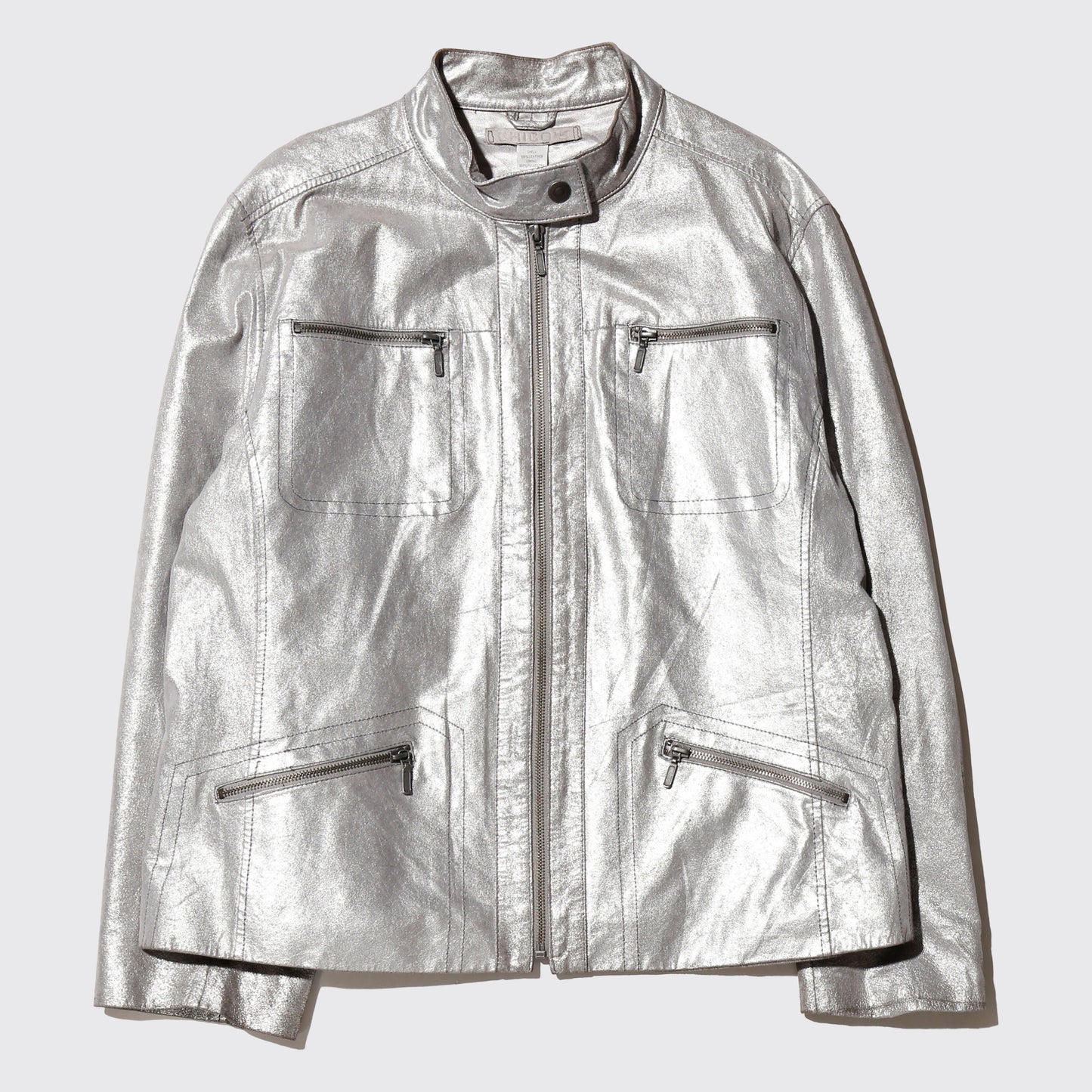 vintage sliver single leather jacket