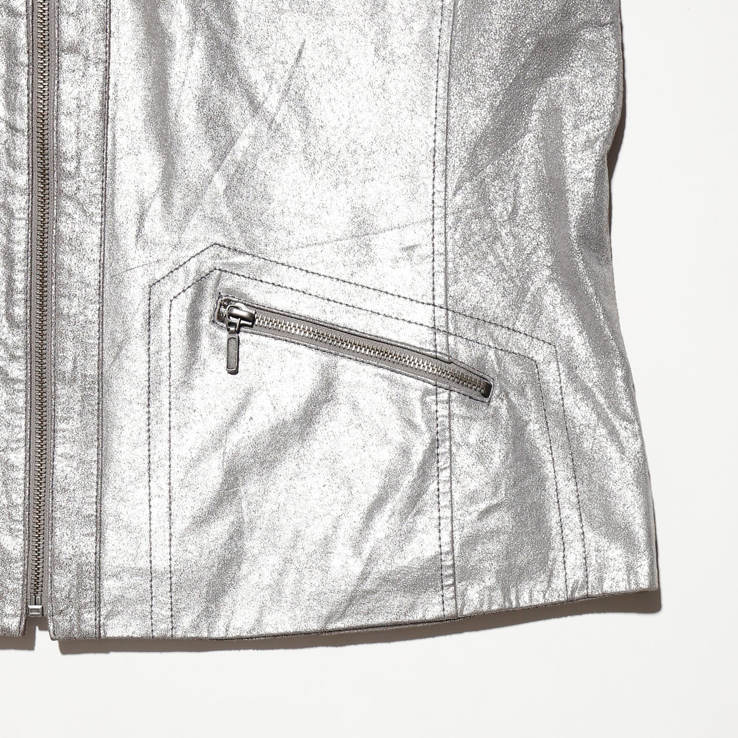 vintage sliver single leather jacket