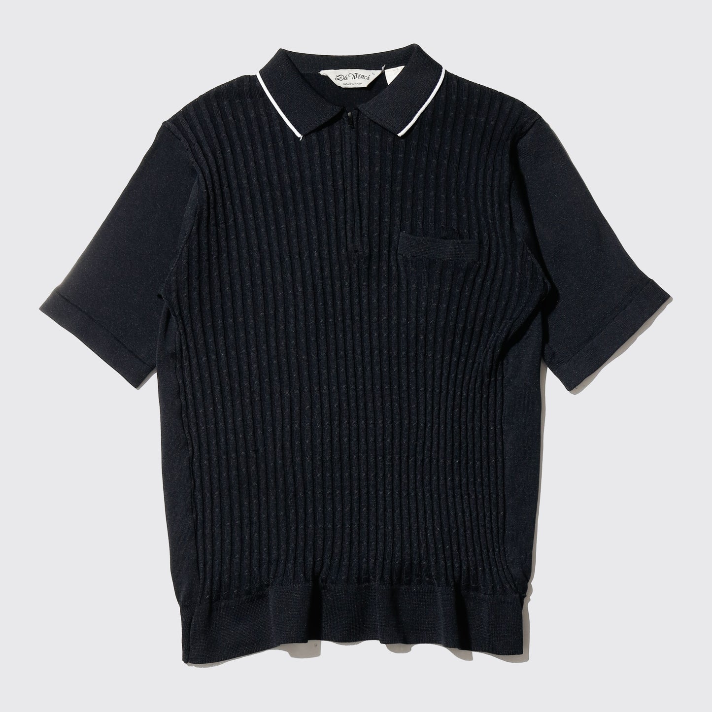 vintage half zip knit polo h/s