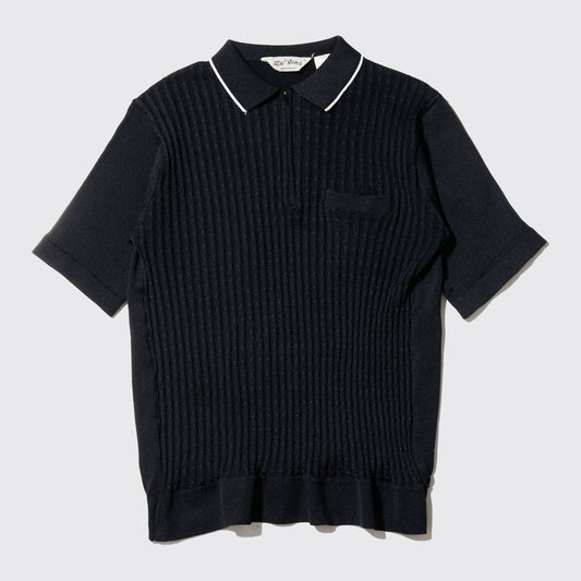 vintage half zip knit polo h/s
