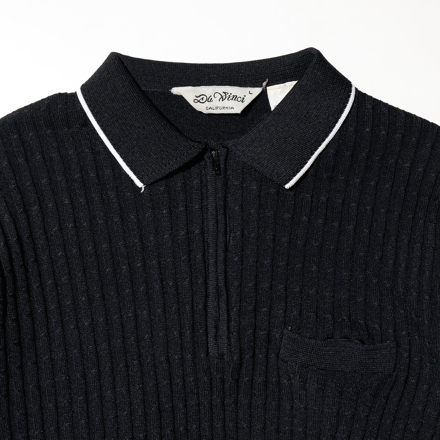 vintage half zip knit polo h/s