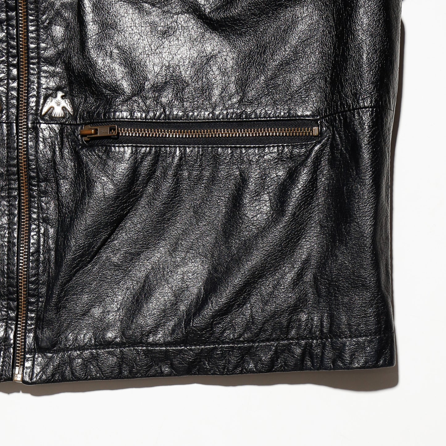 vintage bondage sleeve leather jacket