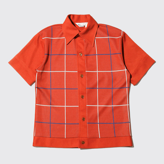 vintage 70's grid banlon h/s shirt