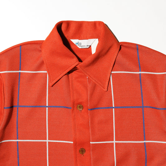 vintage 70's grid banlon h/s shirt
