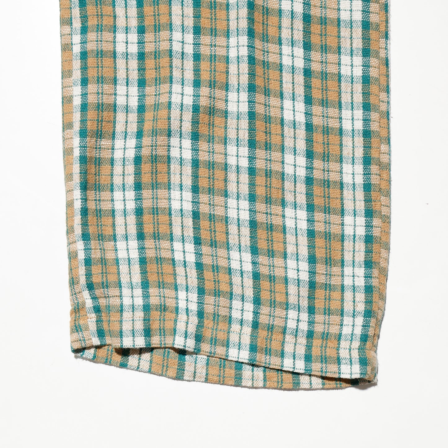 vintage check linen wide slacks