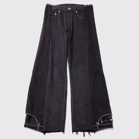 remake upside down jeans , model-black dye