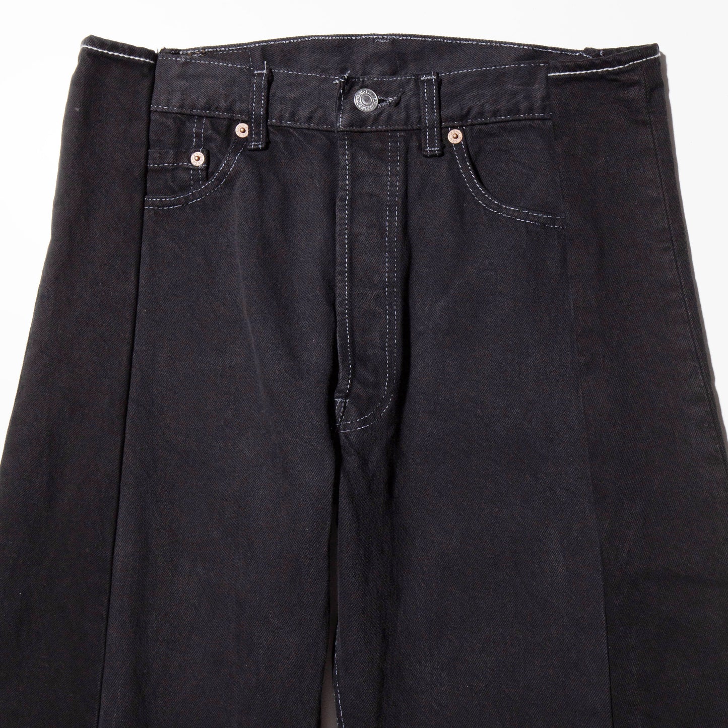 remake upside down jeans , model-black dye