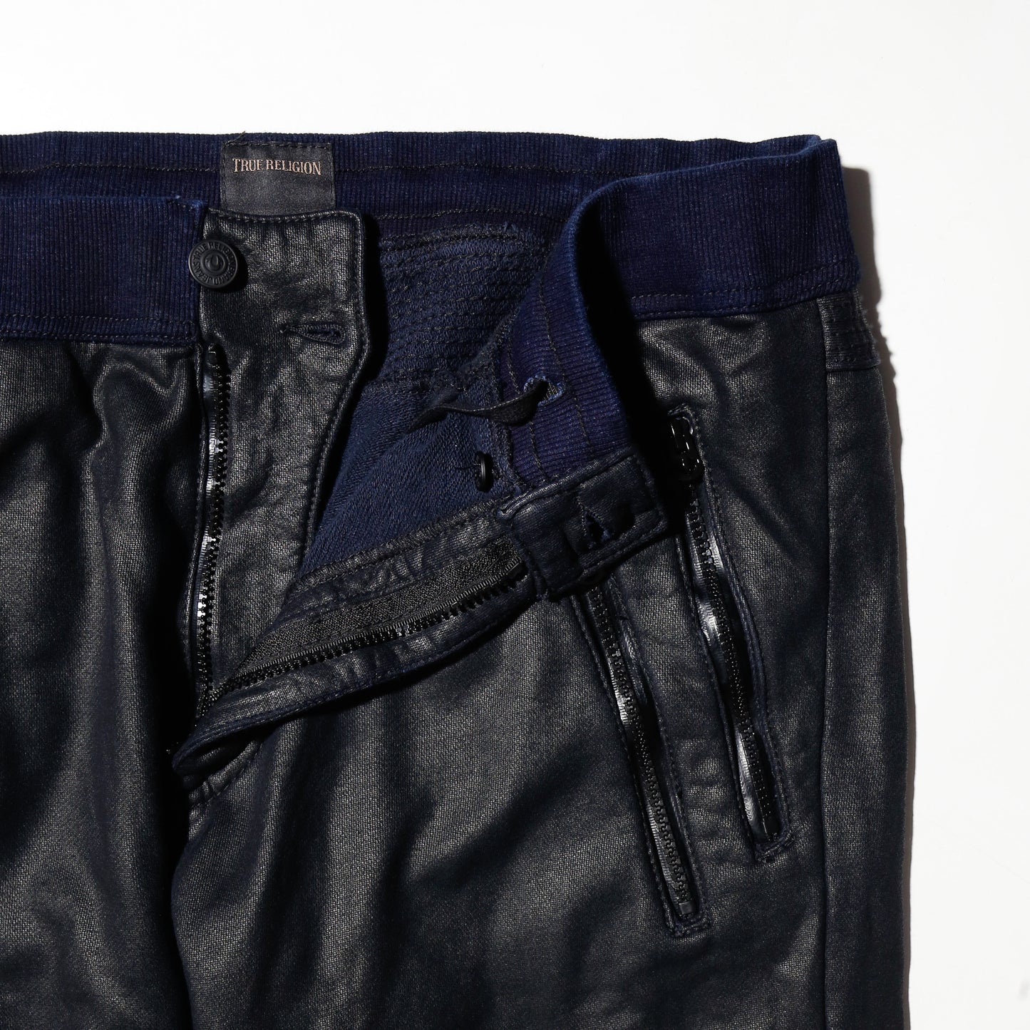 vintage 00's true religion coating motorcycle sweat pants