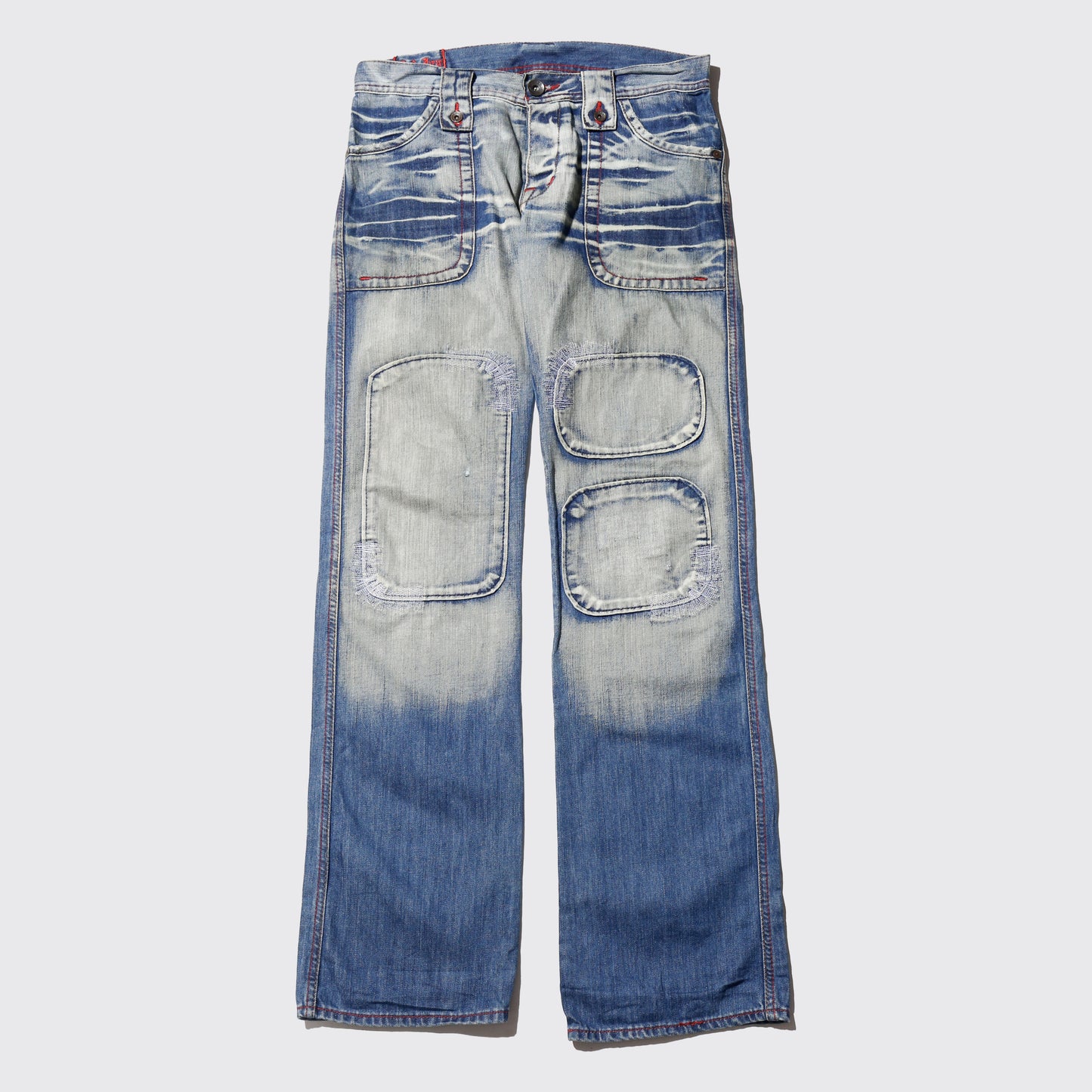 vintage repaired flare jeans