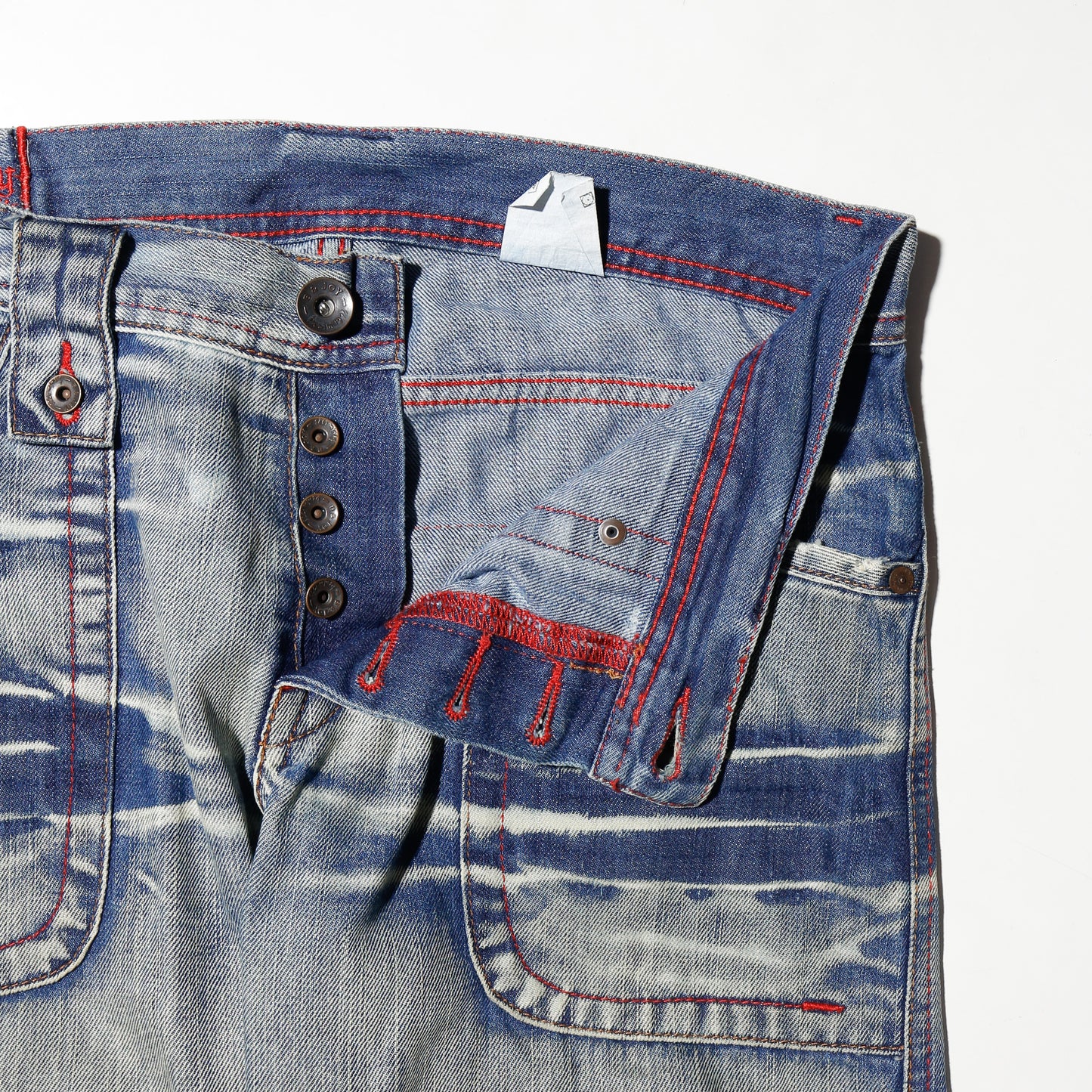 vintage repaired flare jeans