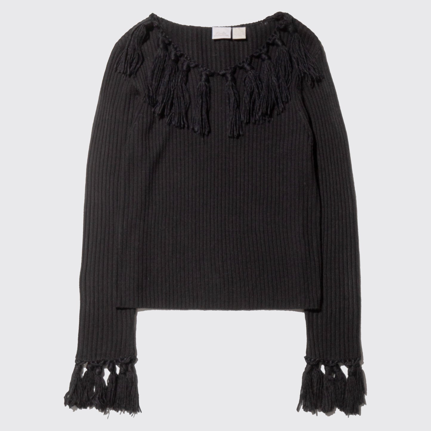 vintage fringe rib sweater