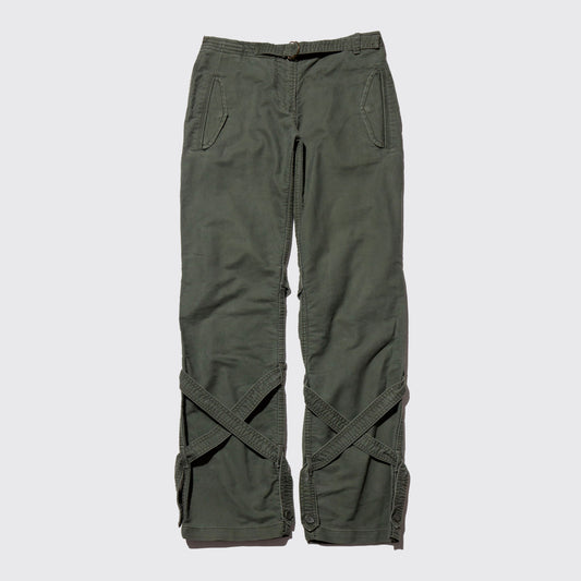 vintage crossed aviator trousers