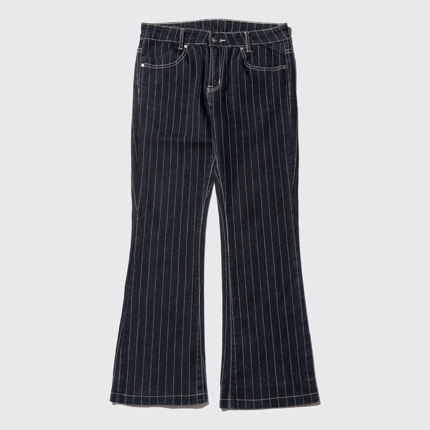 vintage low rise stripe flare jeans