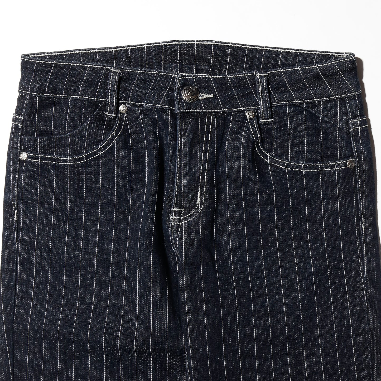 vintage low rise stripe flare jeans
