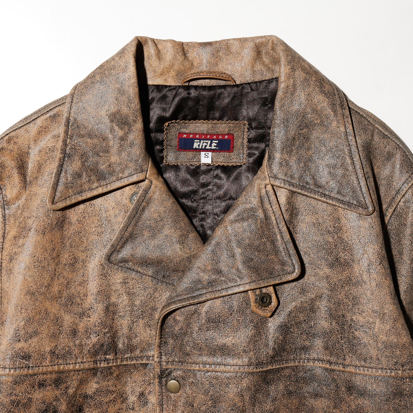 vintage faded leather coat