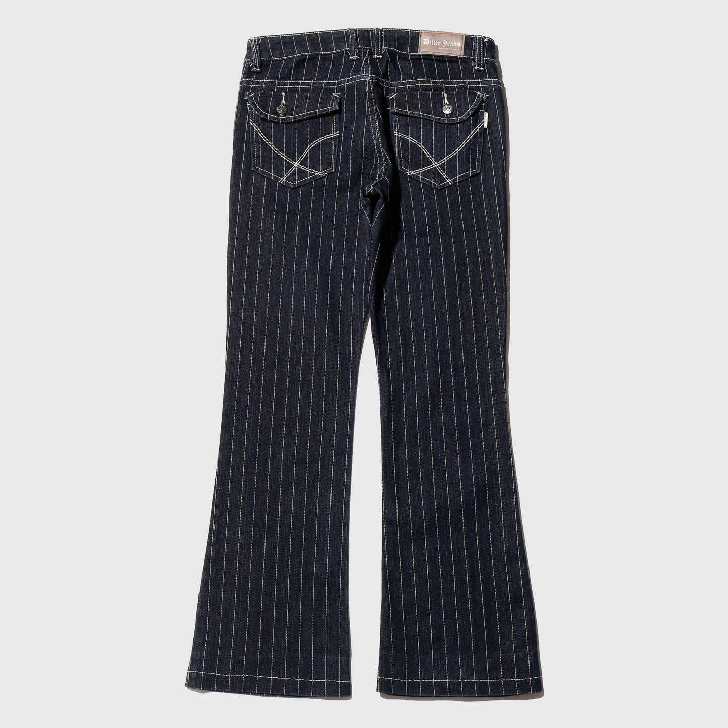 vintage low rise stripe flare jeans