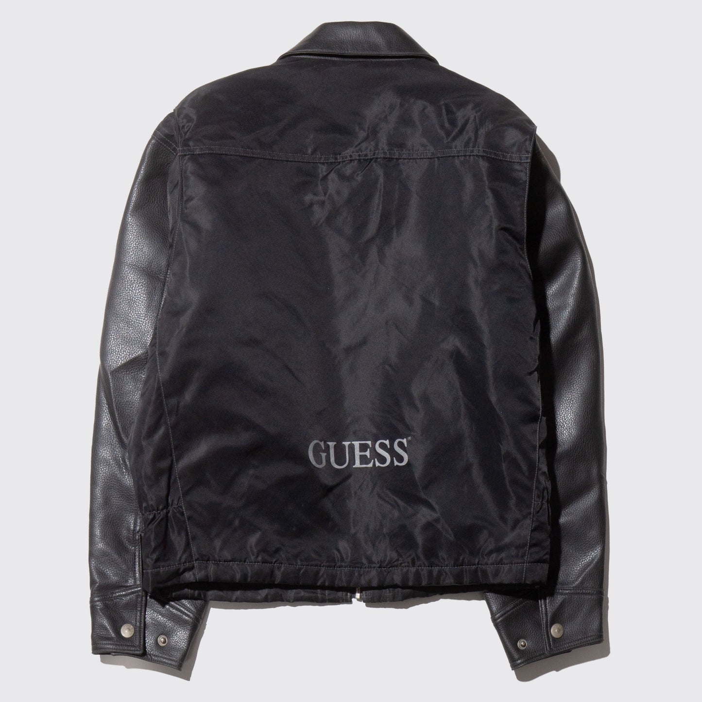 vintage guess leather combi jacket