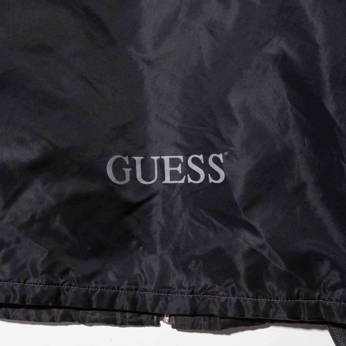 vintage guess leather combi jacket