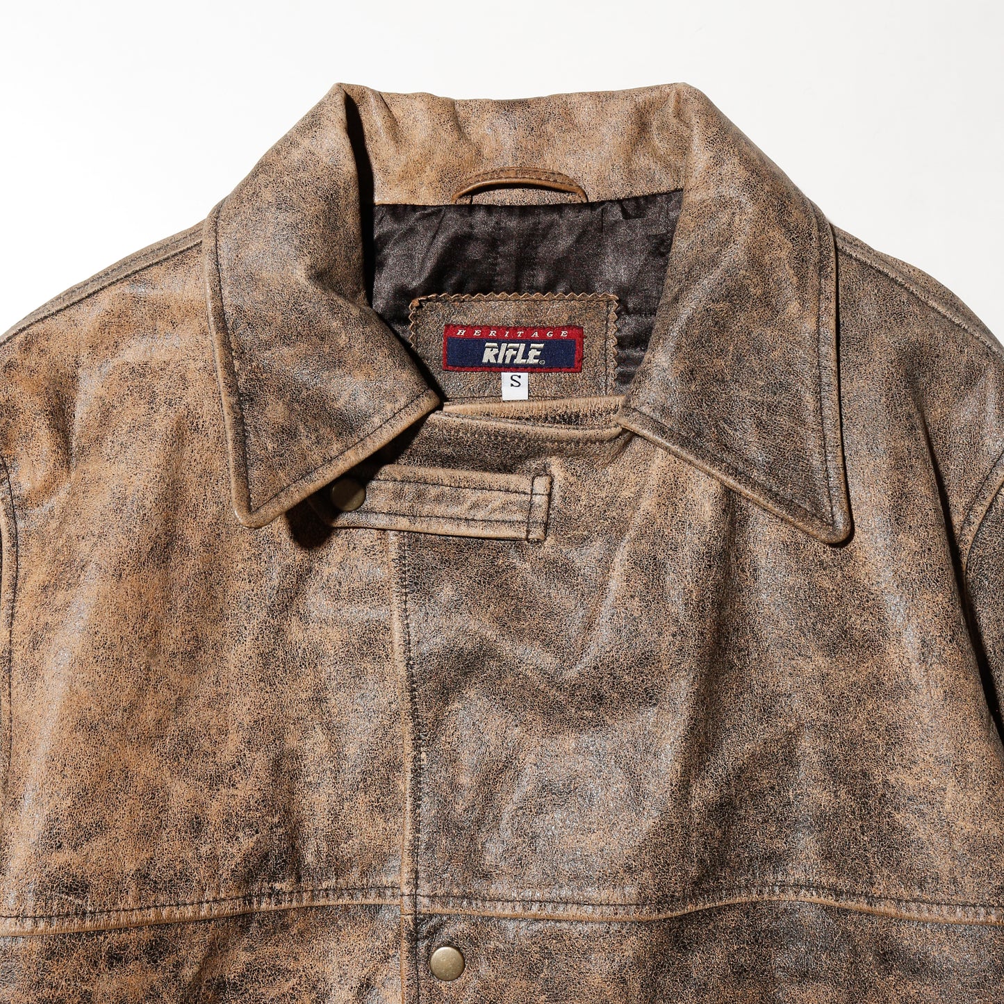 vintage faded leather coat