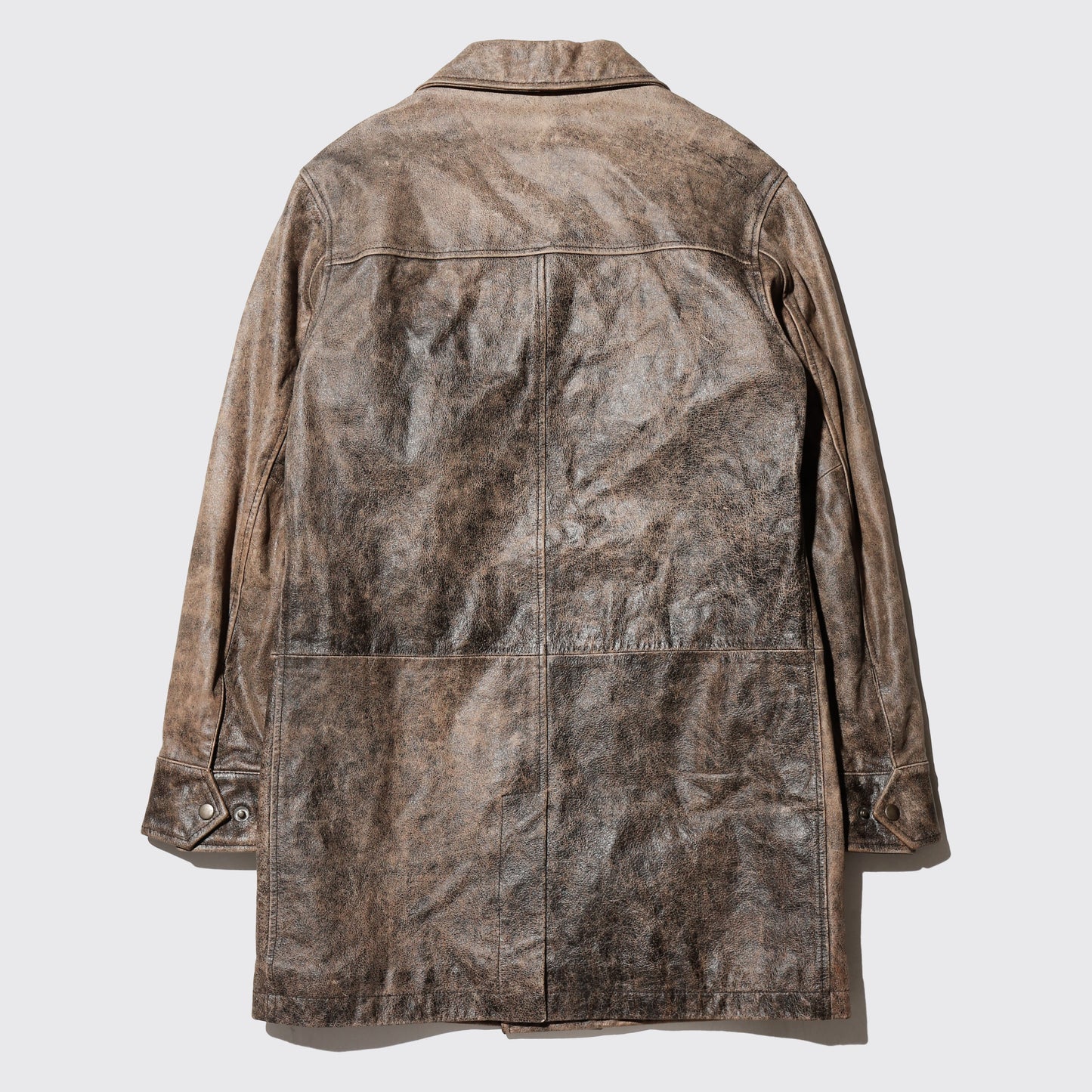 vintage faded leather coat