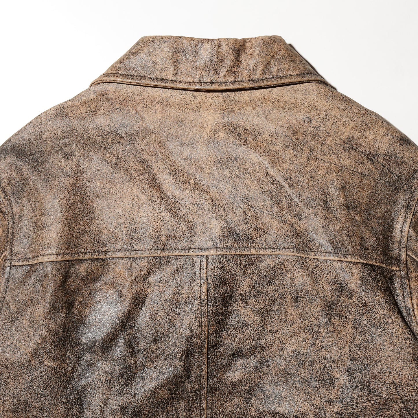vintage faded leather coat