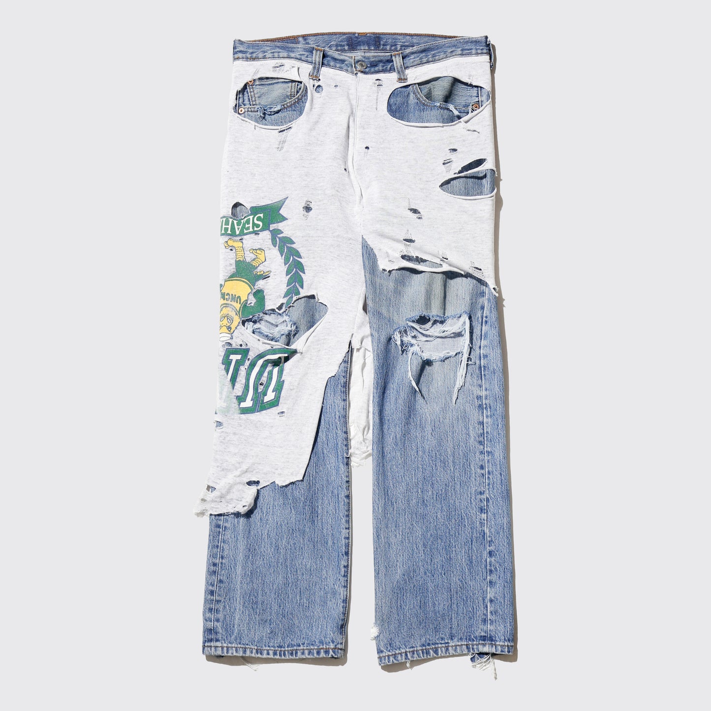 *one-off broken layered jeans