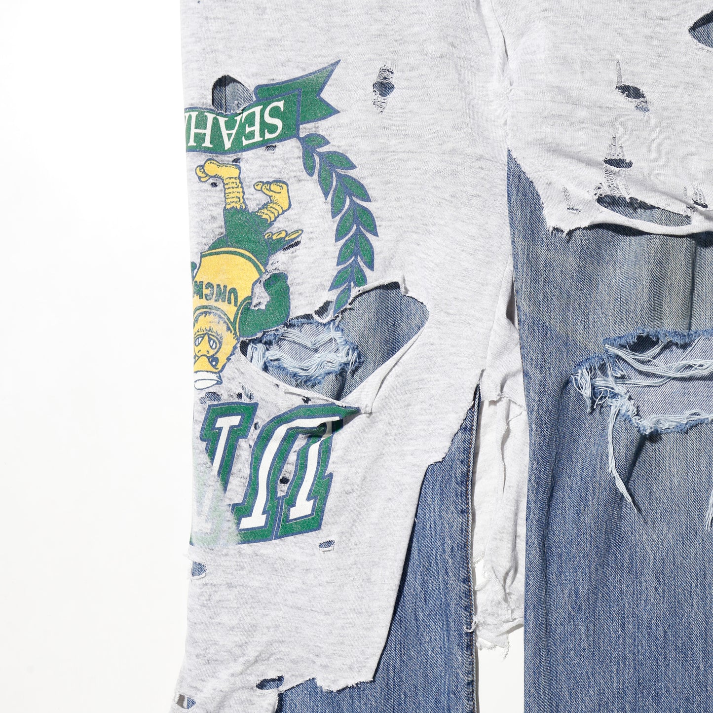 *one-off broken layered jeans