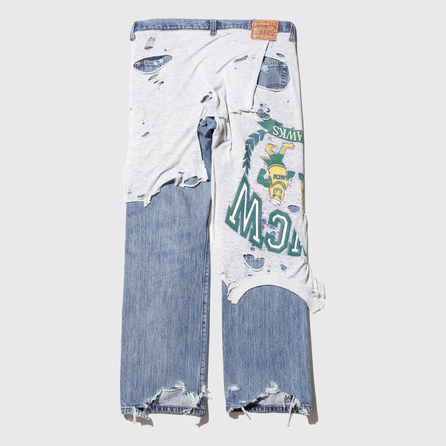 *one-off broken layered jeans
