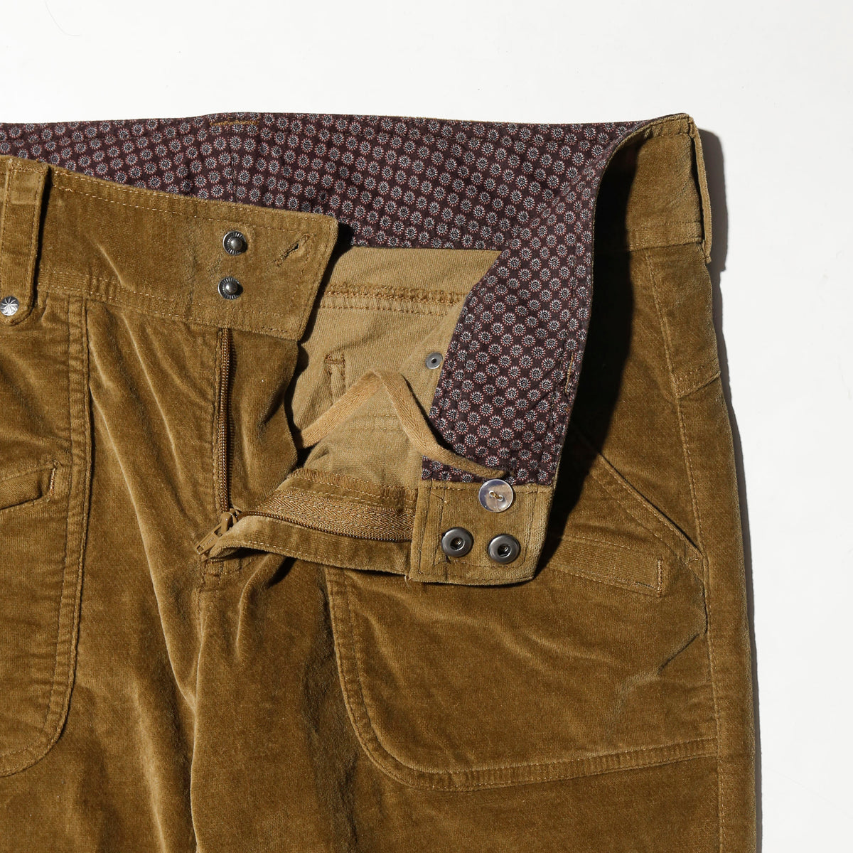 vintage low rise 7p velvet flare trousers