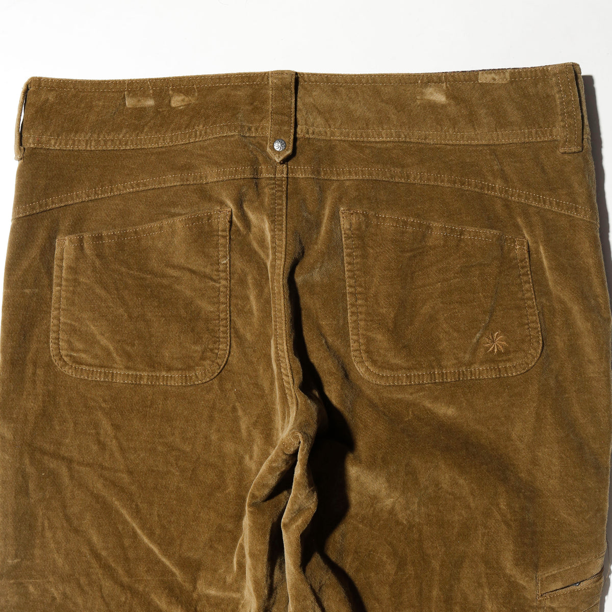 vintage low rise 7p velvet flare trousers
