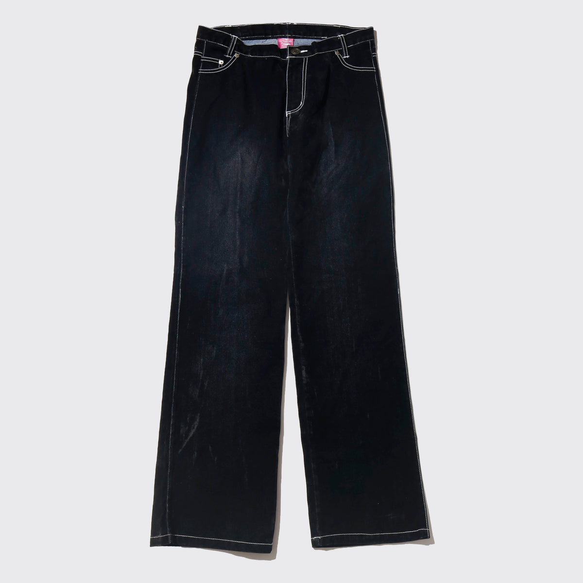 vintage faded flocky flare trousers