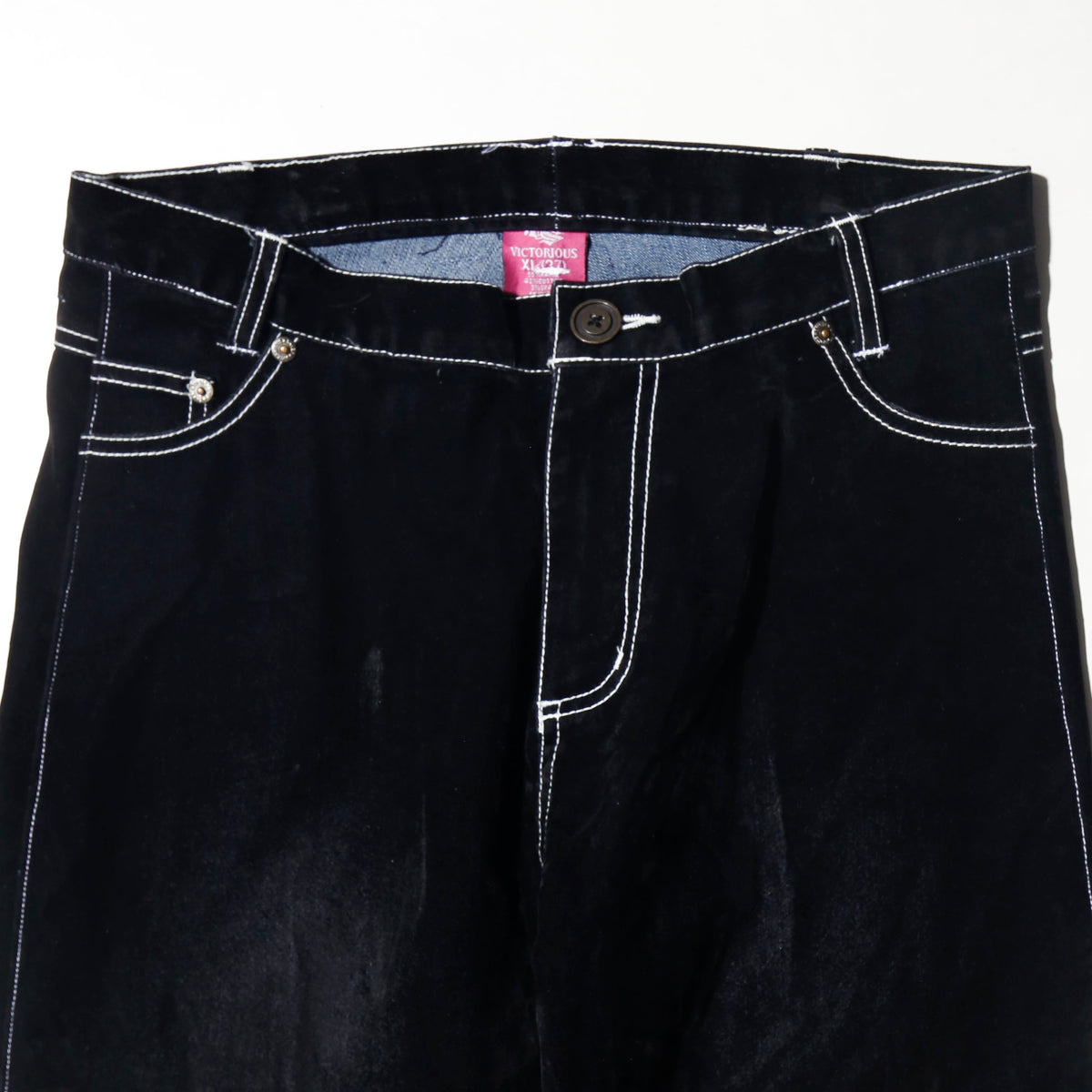vintage faded flocky flare trousers